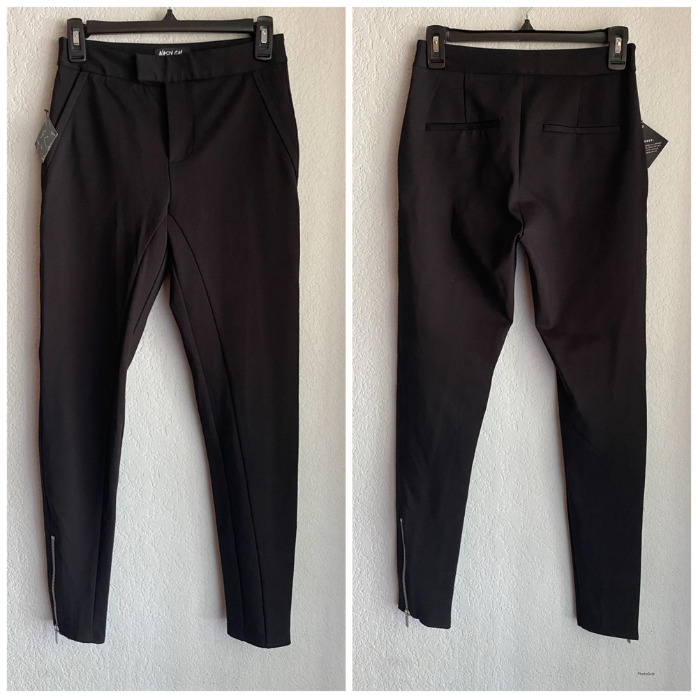 Nasty Gal Black Skinny Zip Ankle Pants